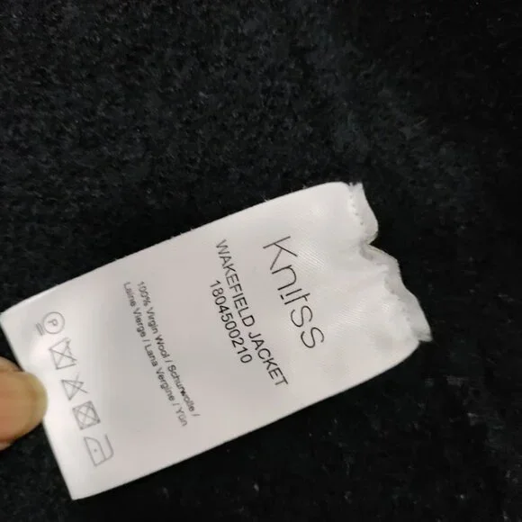 Knitss Wool Cable Knit Black Thick Lux Cardigan Twee M - Picture 11 of 16